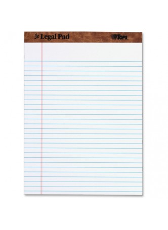 Legal Pad Ruled Top Perforated, 8.5" x 11.75", White, 50 sheets, Dozen